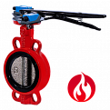 Затвор дисковый межфланцевый Ridval RVB 01 DN300, корп чугун, диск чугун,с УКП о/з.IP64 КРАСНЫЙ